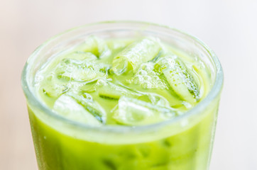 Iced green tea latte