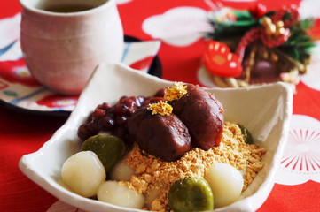 お正月の抹茶白玉