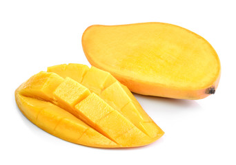 Yellow mango ,thai fruit favorite isolated on a white background