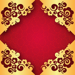 Oriental Chinese seamless pattern background with frame