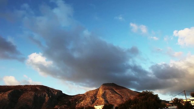 Clouds over the mountains, rocky mountains USA. Timelapse
