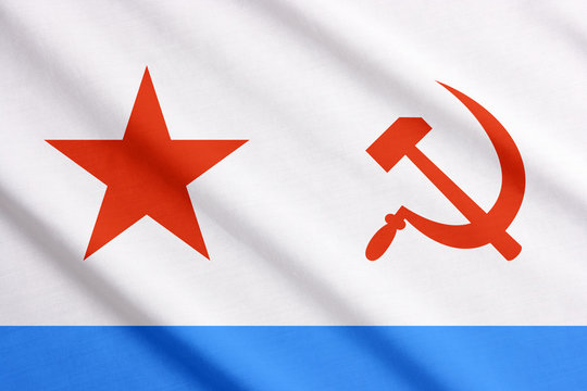 Soviet Union naval flag waving