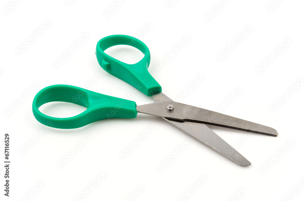 Wall mural scissors isolated white background