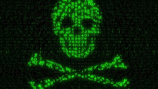 Cyber Piracy - Digital Data Code Matrix