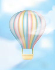 Fototapeta premium Hot Air Balloon with Vertical Colored Stripes