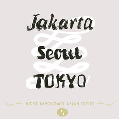 Asian Cities Set- Jakarta, Seoul, Tokyo
