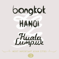 Asian Cities Set- Bangkok, Hanoi, Kuala Lumpur