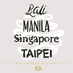 Asian Cities Set- Bali, Manila, Taipei