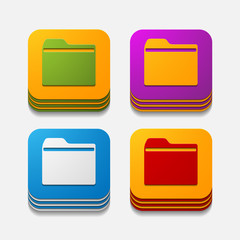 square button: folder