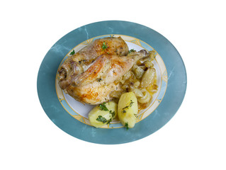 Poulet aux oignons