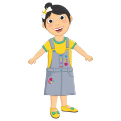 Fototapeta premium Cute Girl Vector Illustration