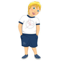 Blonde Boy Vector Illustration