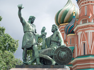 Fototapeta na wymiar Dmitry Pozharsky and Kuzma Minin monument .Russia.Moscow.