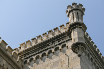 Fototapeta na wymiar Detail of the castle of miramar