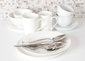 White dishes