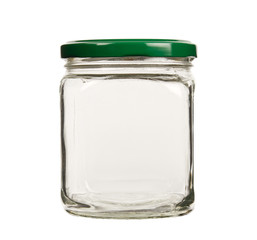 Empty glass jar