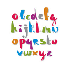 Calligraphic script font, vector alphabet letters.