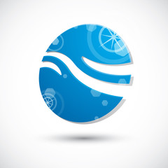 Wave water icon , abstract icon, 3d vector symbol