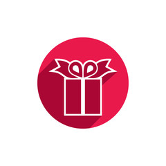 Gift box vector simple single color icon isolated on white backg