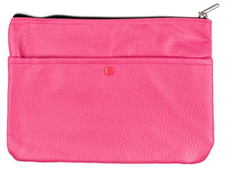 pink leather case isolated on white background