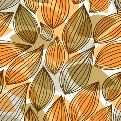 Seamless floral pattern, hand drawn, vector.