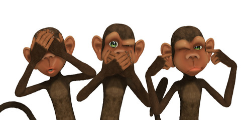 3d cartoon monkeys: isolation concept