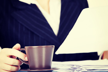 Working business woman.