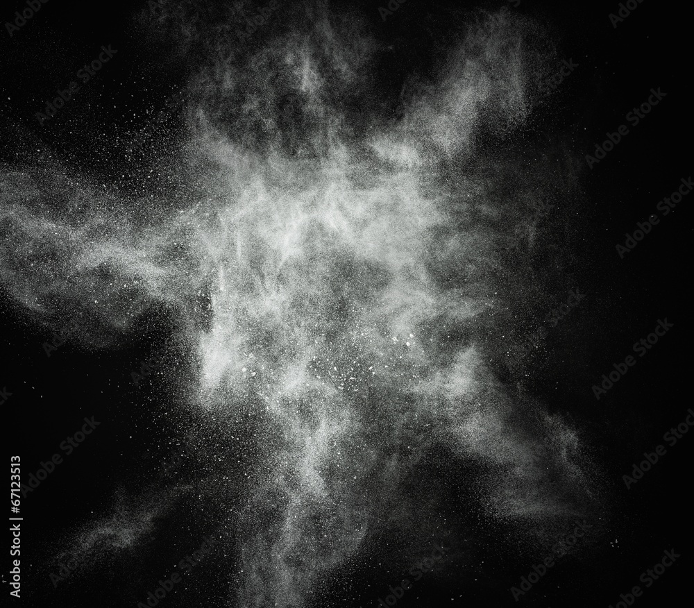 Canvas Prints white powder exploding isolated on black