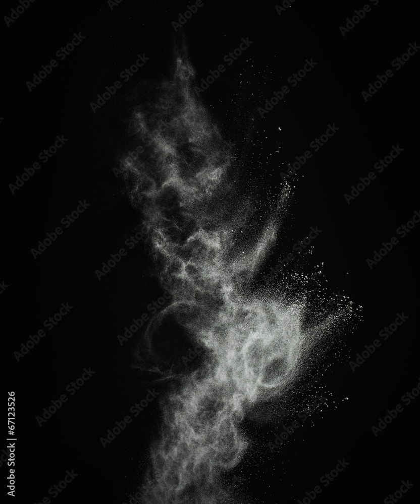 Canvas Prints white powder exploding isolated on black