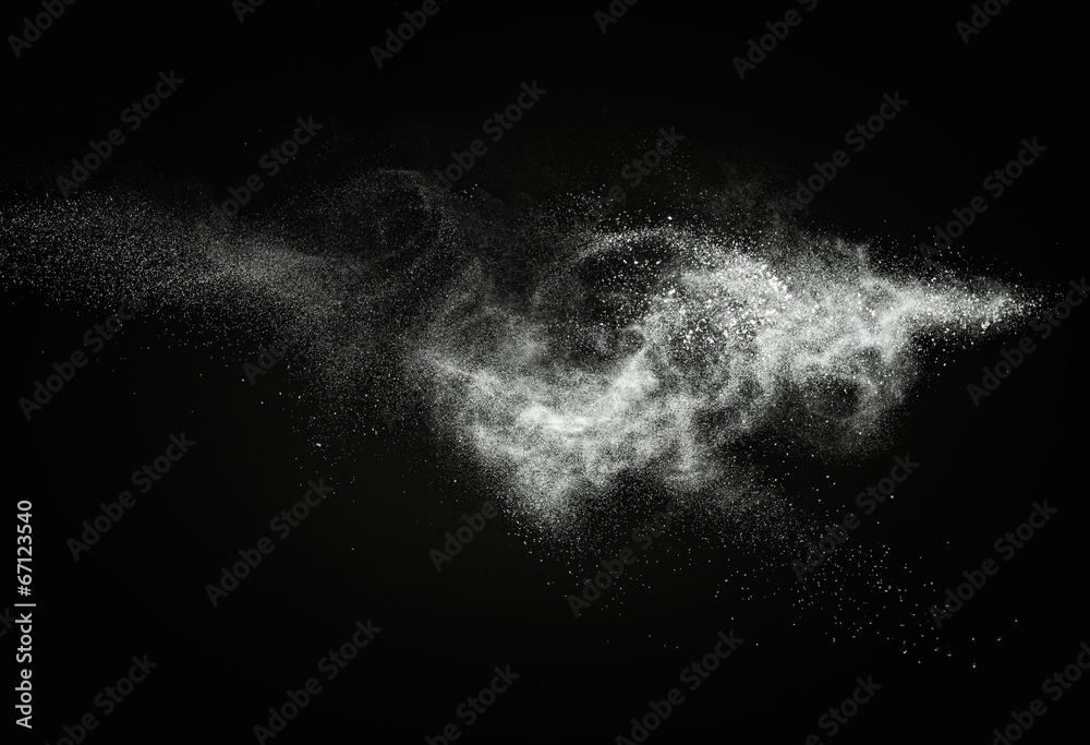 Canvas Prints white powder exploding isolated on black