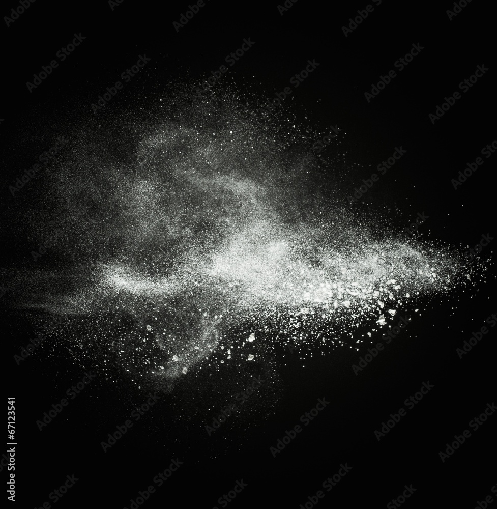 Canvas Prints white powder exploding isolated on black