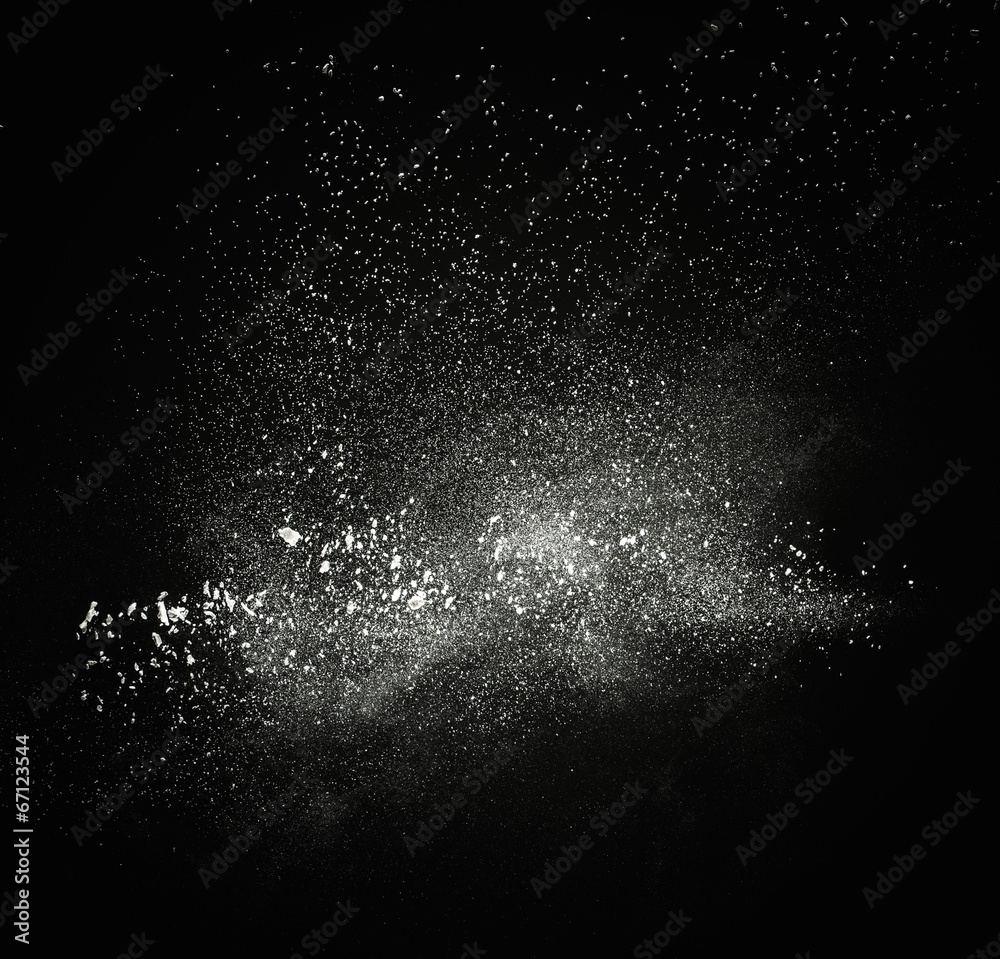 Canvas Prints white powder exploding isolated on black