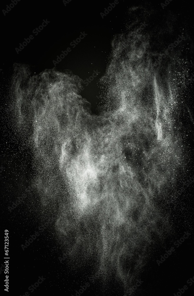 Canvas Prints white powder exploding isolated on black