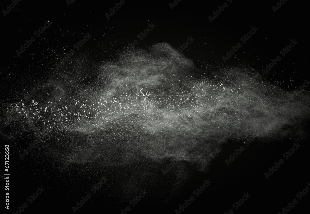 Canvas Prints white powder exploding isolated on black