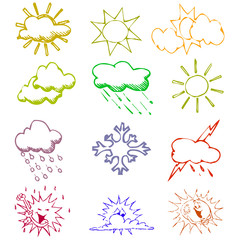 clouds, sun, weather, vector