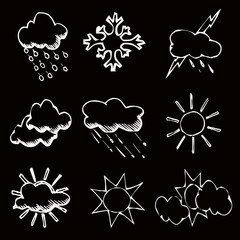 clouds, sun, weather, vector