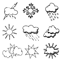 clouds, sun, weather, vector