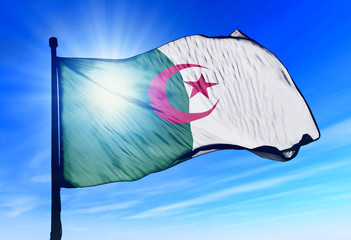 Algeria flag waving on the wind