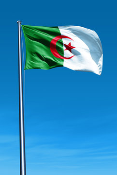 Algeria flag waving on the wind