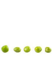 Green peas over white background