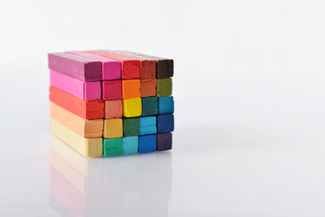 Multicolored artist's pastels