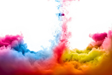 Rainbow of Acrylic Ink in Water. Color Explosion