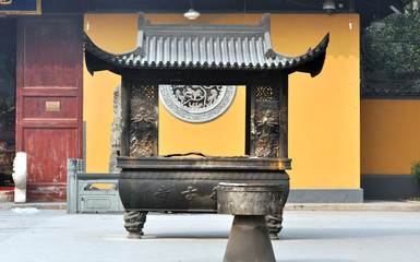 Interior of an old church in Asia