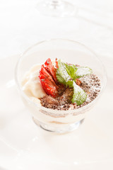 Tiramisu with strawberry