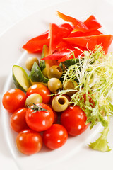 fresh vegetables on the plate