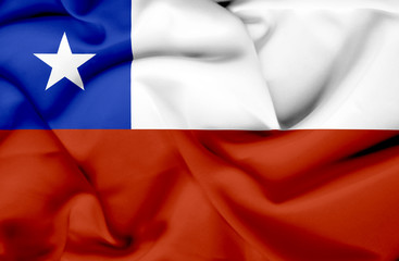 Chile waving flag