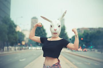 rabbit mask woman