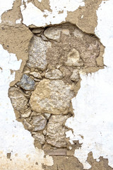 old masonry with clay plaster