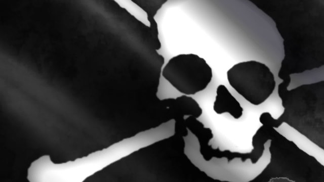 Looping animated pirate flag