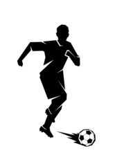 Fototapeta na wymiar abstract silhouette of the football player